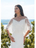 Ivory Lace Satin Boho Wedding Dress